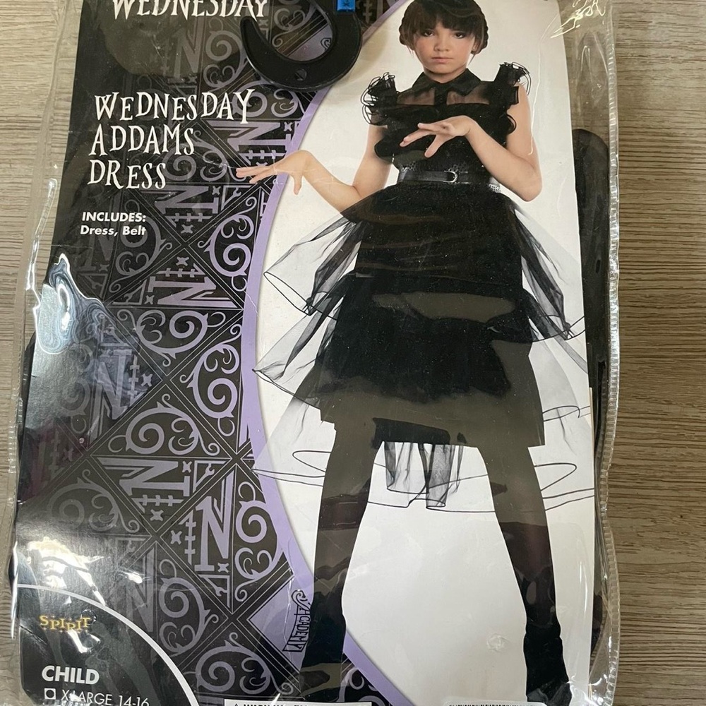 Spirit Kids Black Wednesday Addams Costume